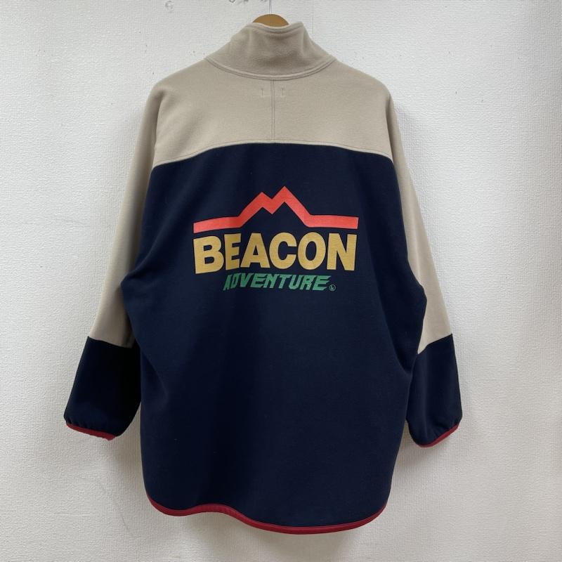 カラービーコン kolor / BEACON ジャケット、上着 ジャンパー、ブルゾン 23AW ハーフジップ フリース ジャケット ロゴ プリント 23WBM-T08237 2 ロゴ、文字 X プリント ベージュ / ベージュ / beige X 紺 / ネイビー / navy メンズ USED 古着 中古 50127698