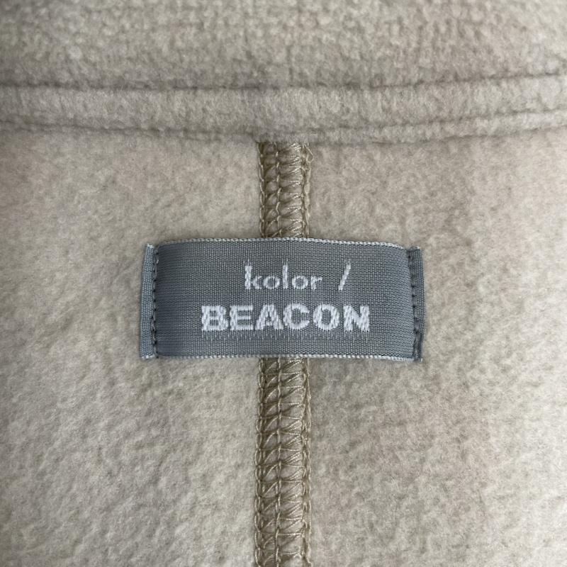 カラービーコン kolor / BEACON ジャケット、上着 ジャンパー、ブルゾン 23AW ハーフジップ フリース ジャケット ロゴ プリント 23WBM-T08237 2 ロゴ、文字 X プリント ベージュ / ベージュ / beige X 紺 / ネイビー / navy メンズ USED 古着 中古 50127698