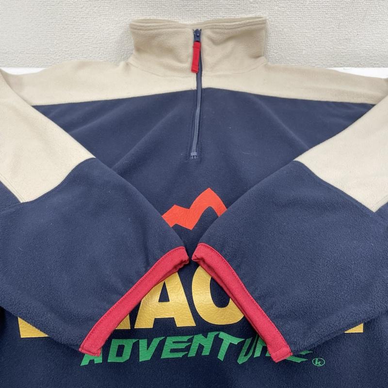 カラービーコン kolor / BEACON ジャケット、上着 ジャンパー、ブルゾン 23AW ハーフジップ フリース ジャケット ロゴ プリント 23WBM-T08237 2 ロゴ、文字 X プリント ベージュ / ベージュ / beige X 紺 / ネイビー / navy メンズ USED 古着 中古 50127698