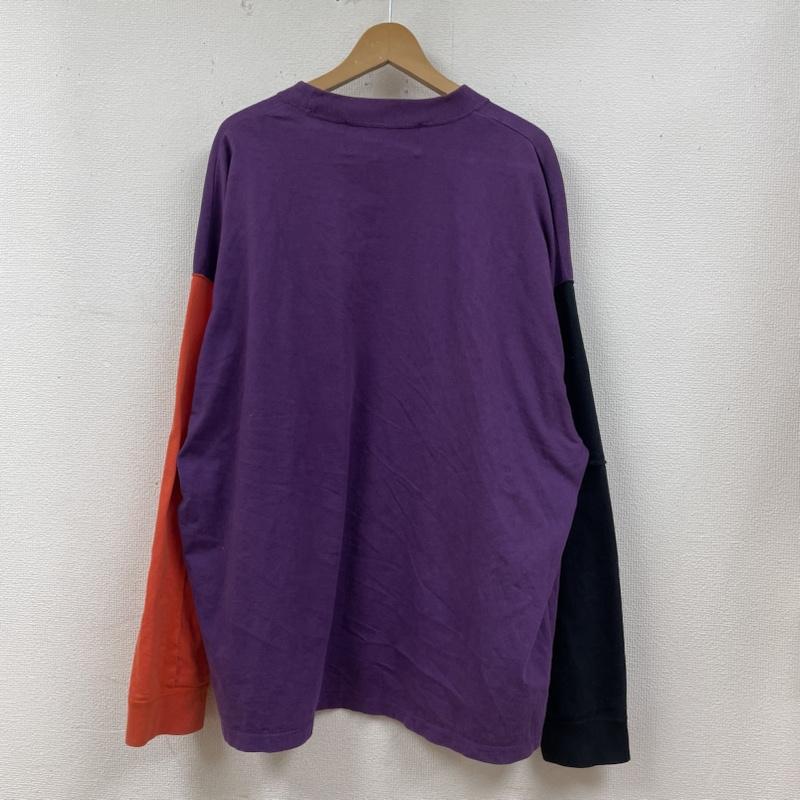 コートメール COTE MER Tシャツ 長袖 ロンT 長袖 Tシャツ クルーネック ダメージ ロゴ プリント リメイク 再構築 ロゴ、文字 X プリント 紫 / パープル / purple X 橙 / オレンジ / orange X 黒 / ブラック / black メンズ USED 古着 中古 50127728