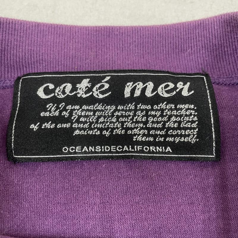 コートメール COTE MER Tシャツ 長袖 ロンT 長袖 Tシャツ クルーネック ダメージ ロゴ プリント リメイク 再構築 ロゴ、文字 X プリント 紫 / パープル / purple X 橙 / オレンジ / orange X 黒 / ブラック / black メンズ USED 古着 中古 50127728