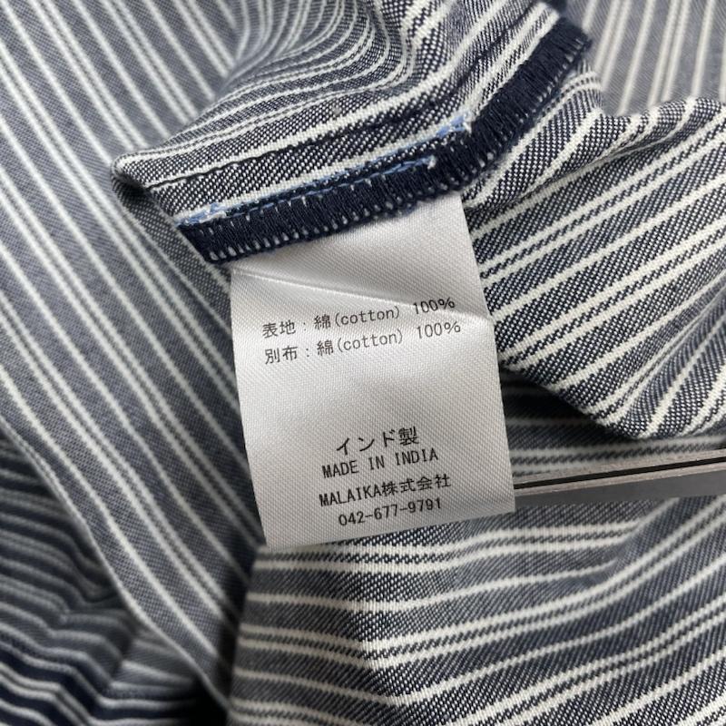古着 USED コート コート一般 MALAIKA GA-ON ストライプ ロング コート ボタン エスニック タグ付き ストライプ 白 / ホワイト / white X 紺 / ネイビー / navy レディース USED 古着 中古 50127958