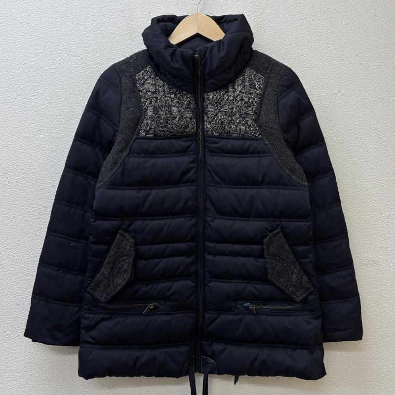 アヴィレックス AVIREX ジャケット、上着 ダウンジャケット 6232019 紺色 ネイビー ウール ナイロン コンビ フード ダウン ジャケット S 紺 / ネイビー / navy レディース USED 古着 中古 50127966