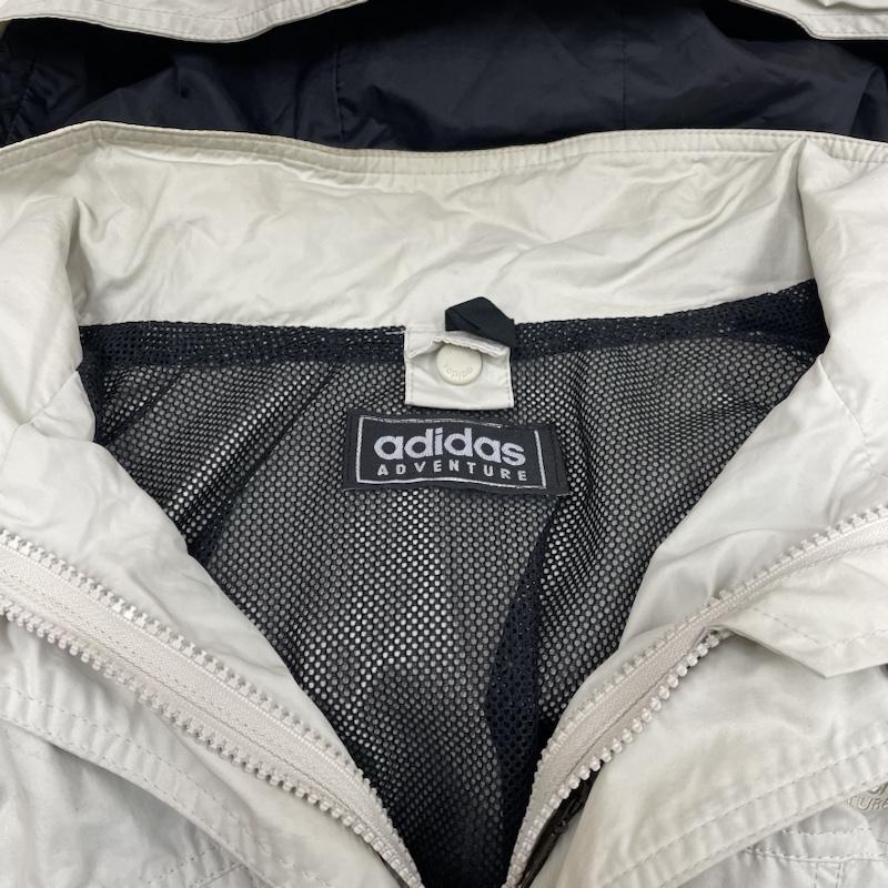 アディダス adidas ジャケット、上着 ジャンパー、ブルゾン 90s アノラックパーカー フルジップアップ ジャケット フーディー ロゴ 刺繍 0 ロゴ、文字 X 刺繍 アイボリー / アイボリー / メンズ USED 古着 中古 50128033