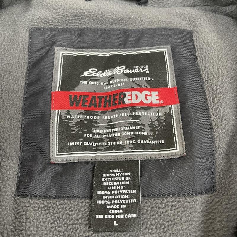 エディーバウアー Eddie Bauer ジャケット、上着 ジャンパー、ブルゾン ヴィンテージ 刺繍 ロゴ WETHEREDGE マウンテンパーカー ジャケット L ロゴ、文字 X 刺繍 黒 / ブラック / black メンズ USED 古着 中古 50128062