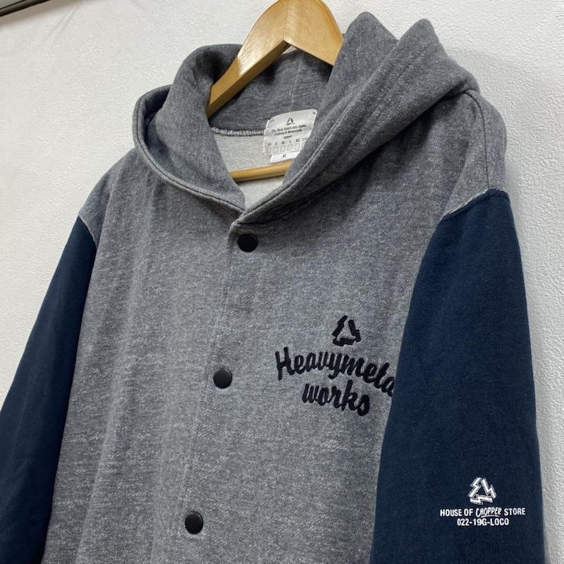 古着 USED パーカー 長袖 SHOP SAMS サムズ heavy metal works スナップ フーディー パーカー XL ロゴ、文字 X プリント X 刺繍 灰 / グレー / gray X 紺 / ネイビー / navy メンズ USED 古着 中古 50128111