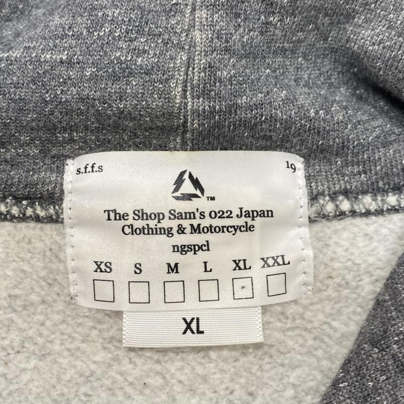 古着 USED パーカー 長袖 SHOP SAMS サムズ heavy metal works スナップ フーディー パーカー XL ロゴ、文字 X プリント X 刺繍 灰 / グレー / gray X 紺 / ネイビー / navy メンズ USED 古着 中古 50128111
