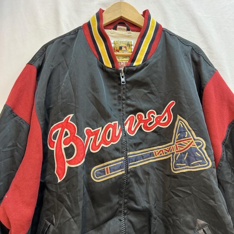 ミッチェルアンドネス Mitchell&Ness ジャケット、上着 ジャンパー、ブルゾン MLB Atlanta Braves メジャーリーグ ブレーブス スタジャン - 黒 / ブラック / black メンズ USED 古着 中古 50128201