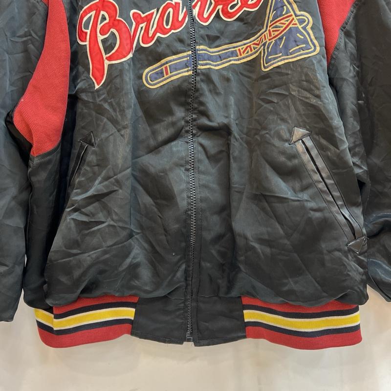 ミッチェルアンドネス Mitchell&Ness ジャケット、上着 ジャンパー、ブルゾン MLB Atlanta Braves メジャーリーグ ブレーブス スタジャン - 黒 / ブラック / black メンズ USED 古着 中古 50128201