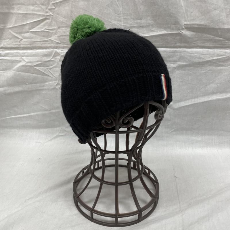 モンクレール MONCLER 帽子 ニット帽 102-09V-99042-00 96611 ニット帽 ビーニー ボンボン ウール - 黒 / ブラック / black メンズ USED 古着 中古 50128232