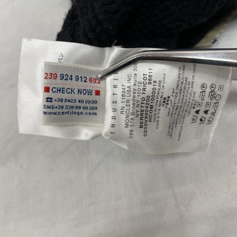 モンクレール MONCLER 帽子 ニット帽 102-09V-99042-00 96611 ニット帽 ビーニー ボンボン ウール - 黒 / ブラック / black メンズ USED 古着 中古 50128232