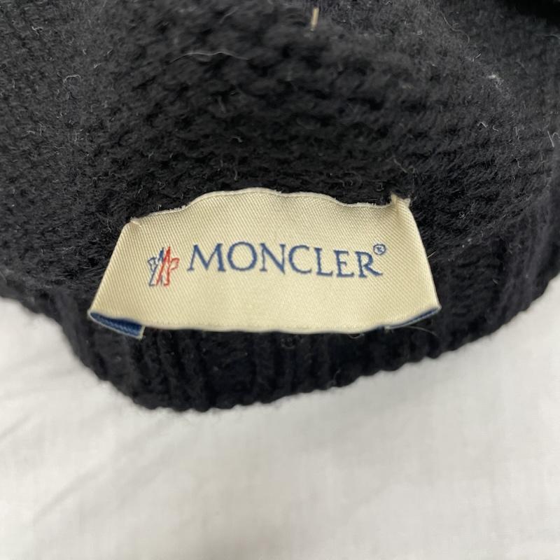 モンクレール MONCLER 帽子 ニット帽 102-09V-99042-00 96611 ニット帽 ビーニー ボンボン ウール - 黒 / ブラック / black メンズ USED 古着 中古 50128232