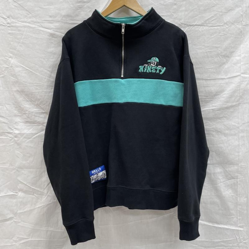 古着 USED トレーナー 長袖 9090×centimeter Half-Zip Sweat ハーフジップ スウェット L 黒 / ブラック / black メンズ USED 古着 中古 50128270