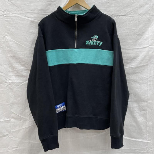 古着 USED トレーナー 長袖 9090×centimeter Half-Zip Sweat ハーフジップ スウェット L 黒 / ブラック / black メンズ USED 古着 中古 50128270