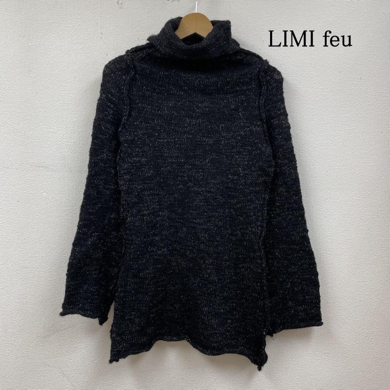 リミフゥ LIMI feu ニット、セーター 長袖 タートルネック ニット セーター ハイネック 無地 銀糸 ラメ S 無地 黒 / ブラック / black X 銀 / シルバー / silver color レディース USED 古着 中古 50128465