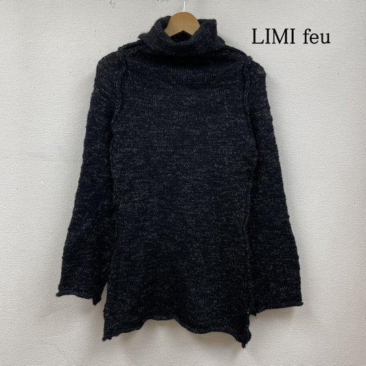 リミフゥ LIMI feu ニット、セーター 長袖 タートルネック ニット セーター ハイネック 無地 銀糸 ラメ S 無地 黒 / ブラック / black X 銀 / シルバー / silver color レディース USED 古着 中古 50128465