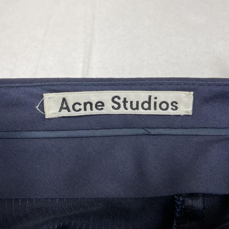 アクネストゥディオズ Acne Studios パンツ スラックス ウール ブレンド テーラード トラウザーズ パンツ ストライプ ジップフライ 46 ストライプ 紺 / ネイビー / navy メンズ USED 古着 中古 50128483
