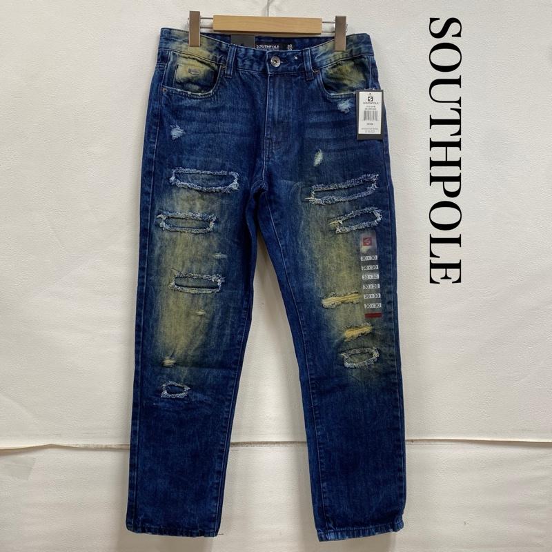 古着 USED パンツ デニム、ジーンズ SOUTHPOLE サウスポール 17121-3105 スリム ストレート クラッシュデニム ヴィンテージ加工 30インチ ダメージ加工 インディゴ / インディゴ / Indigo メンズ USED 古着 中古 50128537