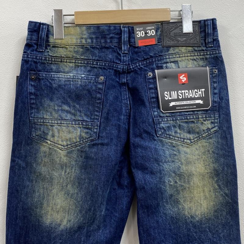 古着 USED パンツ デニム、ジーンズ SOUTHPOLE サウスポール 17121-3105 スリム ストレート クラッシュデニム ヴィンテージ加工 30インチ ダメージ加工 インディゴ / インディゴ / Indigo メンズ USED 古着 中古 50128537