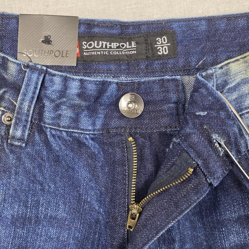 古着 USED パンツ デニム、ジーンズ SOUTHPOLE サウスポール 17121-3105 スリム ストレート クラッシュデニム ヴィンテージ加工 30インチ ダメージ加工 インディゴ / インディゴ / Indigo メンズ USED 古着 中古 50128537