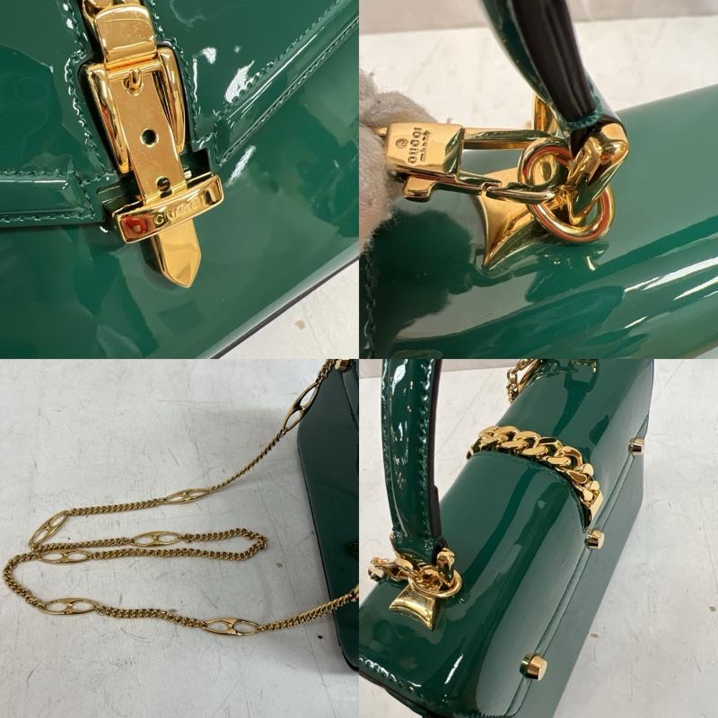 グッチ GUCCI ショルダーバッグ ショルダーバッグ シルヴィ1969 2WAY チェーン ゴールド金具 589479 - 緑 / グリーン / green レディース USED 古着 中古 50128583