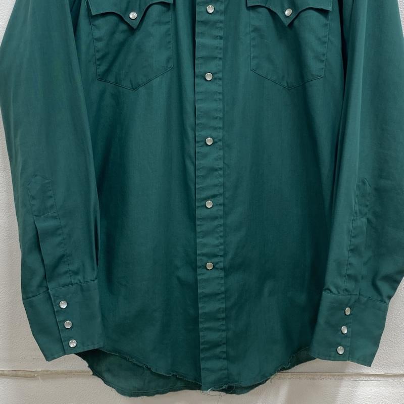 ヴィンテージ VINTAGE シャツ、ブラウス 長袖 CHUTE♯1 70’s 80 s ウェスタンシャツ ホースシュー 馬蹄 刺繍 - 刺繍 緑 / グリーン / green メンズ USED 古着 中古 50128602