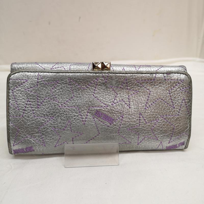 アナスイ ANNASUI 財布 長財布 オーバーザムーン 外がま口 長財布 - 銀 / シルバー / silver color レディース USED 古着 中古 50128615