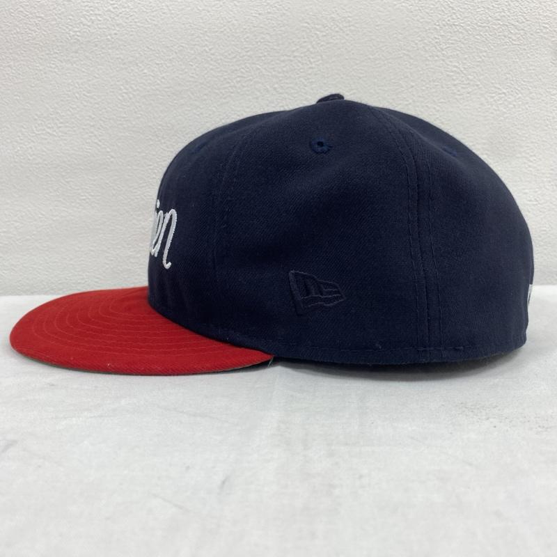ニューエラ NEW ERA 帽子 キャップ KITSUNE TEE コラボ 別注 Parisien 59fifty MAISON KITSUNE ベースボール キャップ 57.7cm - ロゴ、文字 X 刺繍 紺 / ネイビー / navy X 赤 / レッド / red メンズ USED 古着 中古 50128631