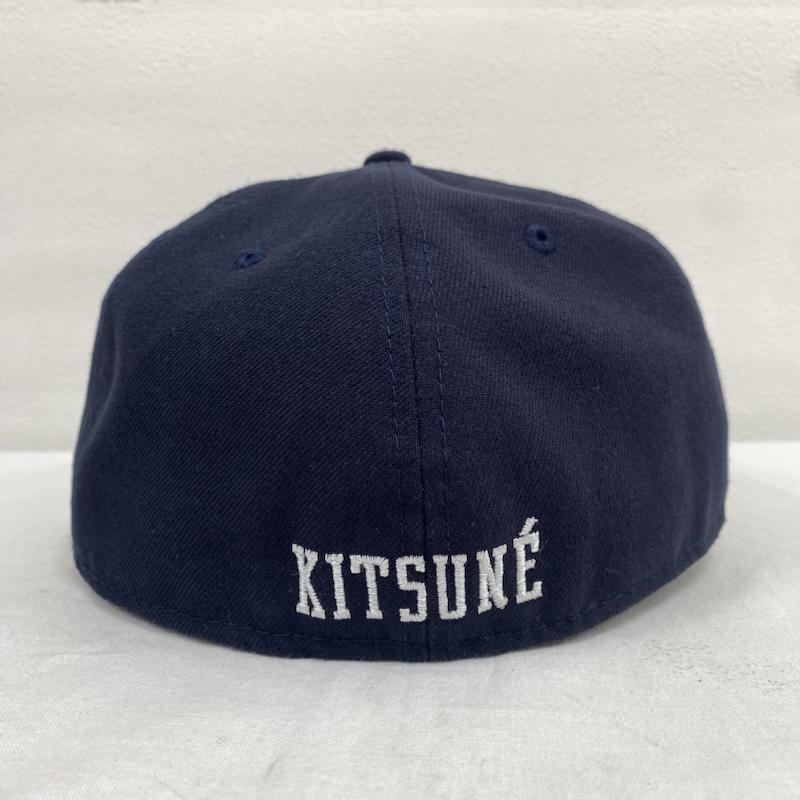 ニューエラ NEW ERA 帽子 キャップ KITSUNE TEE コラボ 別注 Parisien 59fifty MAISON KITSUNE ベースボール キャップ 57.7cm - ロゴ、文字 X 刺繍 紺 / ネイビー / navy X 赤 / レッド / red メンズ USED 古着 中古 50128631
