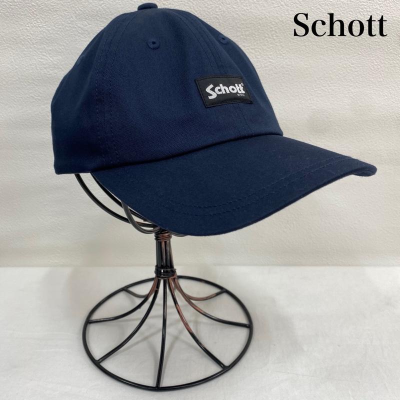 ショット schott 帽子 キャップ ワンポイント ロゴ ベーシック キャップ SC037 ベルトアジャスター - ロゴ、文字 紺 / ネイビー / navy メンズ USED 古着 中古 50128662