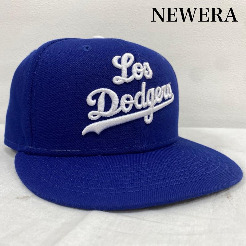 ニューエラ NEW ERA 帽子 キャップ 59FIFTY OFFICIAL ON-FIELD CAP ロサンゼルス ドジャース - ロゴ、文字 X 刺繍 青 / ブルー / blue X 白 / ホワイト / white メンズ USED 古着 中古 50128667