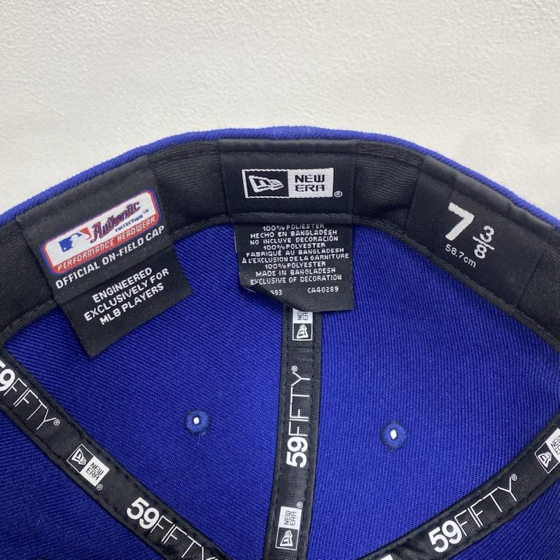 ニューエラ NEW ERA 帽子 キャップ 59FIFTY OFFICIAL ON-FIELD CAP ロサンゼルス ドジャース - ロゴ、文字 X 刺繍 青 / ブルー / blue X 白 / ホワイト / white メンズ USED 古着 中古 50128667