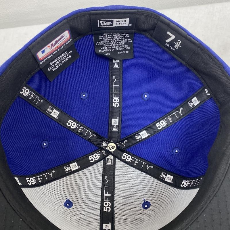 ニューエラ NEW ERA 帽子 キャップ 59FIFTY OFFICIAL ON-FIELD CAP ロサンゼルス ドジャース - ロゴ、文字 X 刺繍 青 / ブルー / blue X 白 / ホワイト / white メンズ USED 古着 中古 50128667