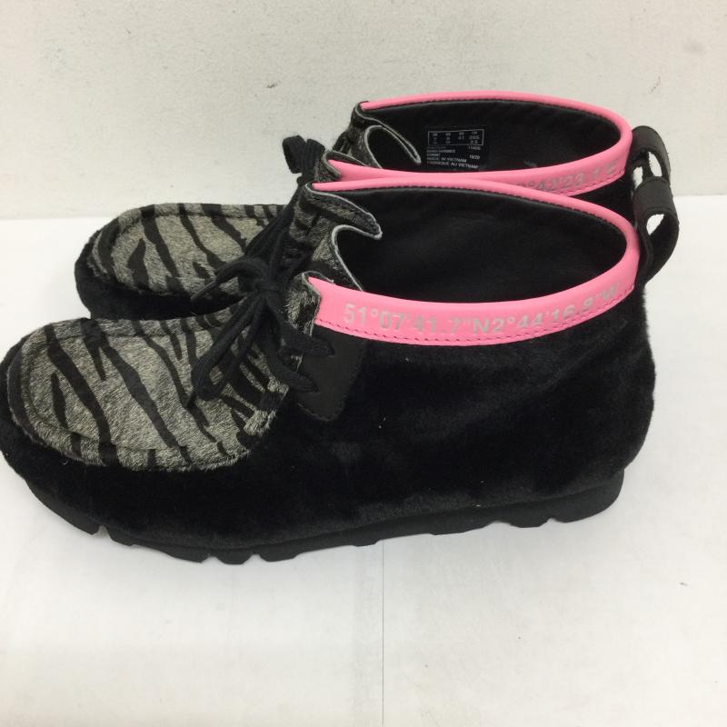 クラークス Clarks ブーツ ショートブーツ atmos(アトモス) CLARKS(クラークス) Wallabee Genブラックタイガープリントハラコワラビーシューズ UK：7 黒 / ブラック / black メンズ USED 古着 中古 50128674