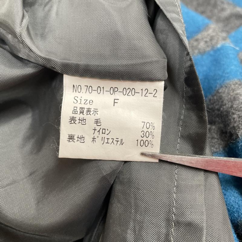古着 USED ワンピース ひざ丈スカート fig London ティアード ワンピース ストライプ バックボタン ノーカラー 七分丈 FREE ストライプ 灰 / グレー / gray X 水色 / ライトブルー / レディース USED 古着 中古 50128676