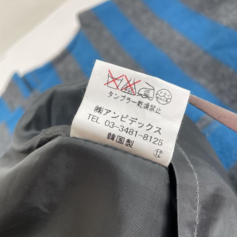 古着 USED ワンピース ひざ丈スカート fig London ティアード ワンピース ストライプ バックボタン ノーカラー 七分丈 FREE ストライプ 灰 / グレー / gray X 水色 / ライトブルー / レディース USED 古着 中古 50128676