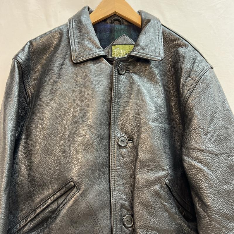 古着 USED ジャケット、上着 レザージャケット Rao 牛革 レザー カーコート ビンテージ M 黒 / ブラック / black メンズ USED 古着 中古 50128720