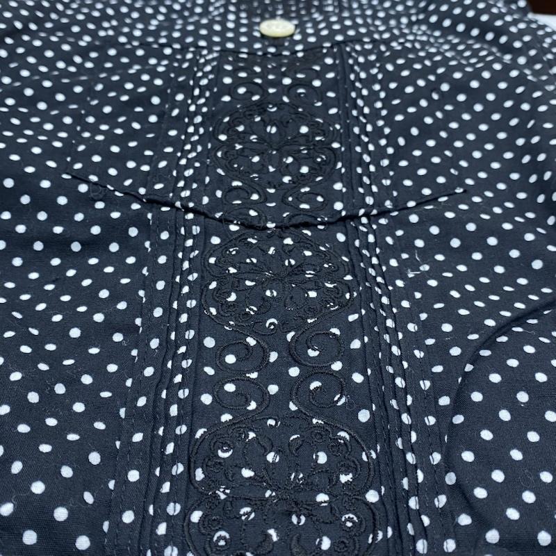 古着 USED パンツ ショートパンツ NR.FLAG WEAR エヌアールフラッグウェア 渋谷PRIMAL キューバシャツ モチーフ ハーフパンツ L 総柄 X ドット X 刺繍 黒 / ブラック / black X 白 / ホワイト / white メンズ USED 古着 中古 50128827