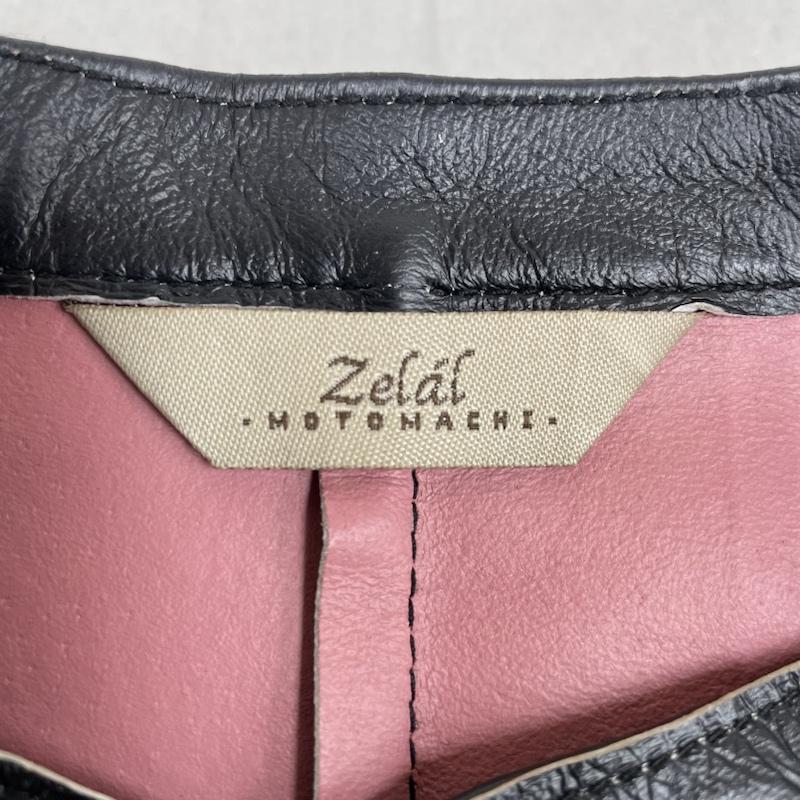 古着 USED セットアップ セットアップ Zelal MOTOMACHI 豚皮 リアルレザー ノーカラー ジャケット 巻き ラップスカート セットアップ 9号 レース柄 黒 / ブラック / black X 桃 / ピンク / pink レディース USED 古着 中古 50128925