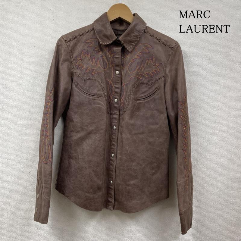古着 USED ジャケット、上着 レザージャケット MARC LAURENT レザー ウエスタン シャツ ジャケット 本革 牛革 メキシコ製 ハンドメイド S 刺繍 X ネイティブ柄 茶 / ブラウン / brown レディース USED 古着 中古 50128935