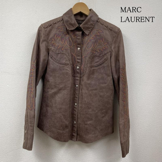 古着 USED ジャケット、上着 レザージャケット MARC LAURENT レザー ウエスタン シャツ ジャケット 本革 牛革 メキシコ製 ハンドメイド S 刺繍 X ネイティブ柄 茶 / ブラウン / brown レディース USED 古着 中古 50128935