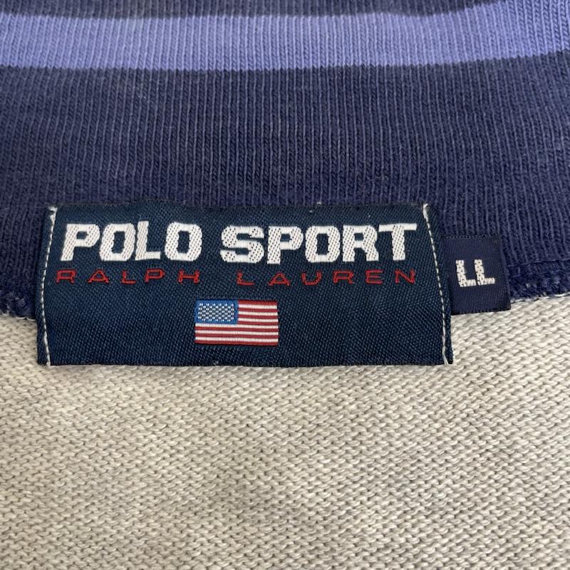 ポロスポーツラルフローレン POLOSPORT トレーナー 長袖 RALPH LAUREN 星条旗 ハーフジップ トレーナー ロゴ 刺繍 スウェット LL ロゴ、文字 X 刺繍 灰 / グレー / gray メンズ USED 古着 中古 50128971