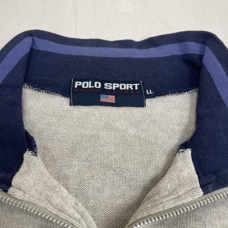 ポロスポーツラルフローレン POLOSPORT トレーナー 長袖 RALPH LAUREN 星条旗 ハーフジップ トレーナー ロゴ 刺繍 スウェット LL ロゴ、文字 X 刺繍 灰 / グレー / gray メンズ USED 古着 中古 50128971