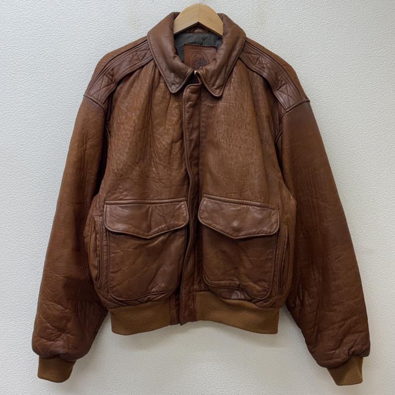 ゴールデンベア Golden Bear ジャケット、上着 レザージャケット USA製 TALON ロケットタロン SCOVILL スコビルボタン 中綿 A-2タイプ レザー フライト ジャケット 茶色 ブラウン 38 茶 / ブラウン / brown メンズ USED 古着 中古 50128985