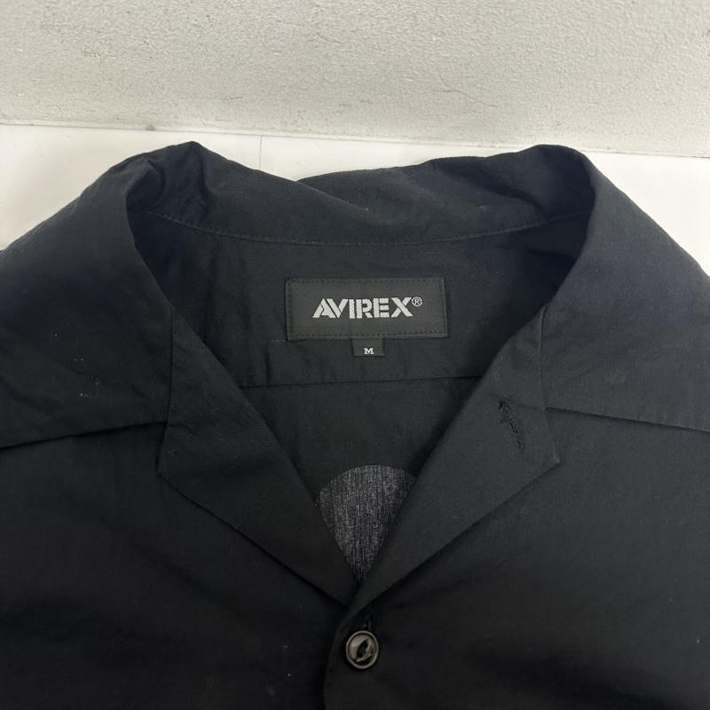 アヴィレックス AVIREX シャツ、ブラウス 半袖 6125099 ピンナップガールプリント 半袖 シャツ レーヨン混 開襟 オープンカラー M 黒 / ブラック / black メンズ USED 古着 中古 50129003