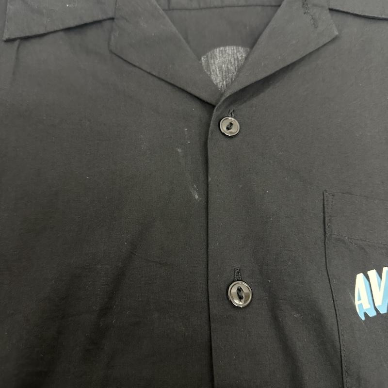 アヴィレックス AVIREX シャツ、ブラウス 半袖 6125099 ピンナップガールプリント 半袖 シャツ レーヨン混 開襟 オープンカラー M 黒 / ブラック / black メンズ USED 古着 中古 50129003