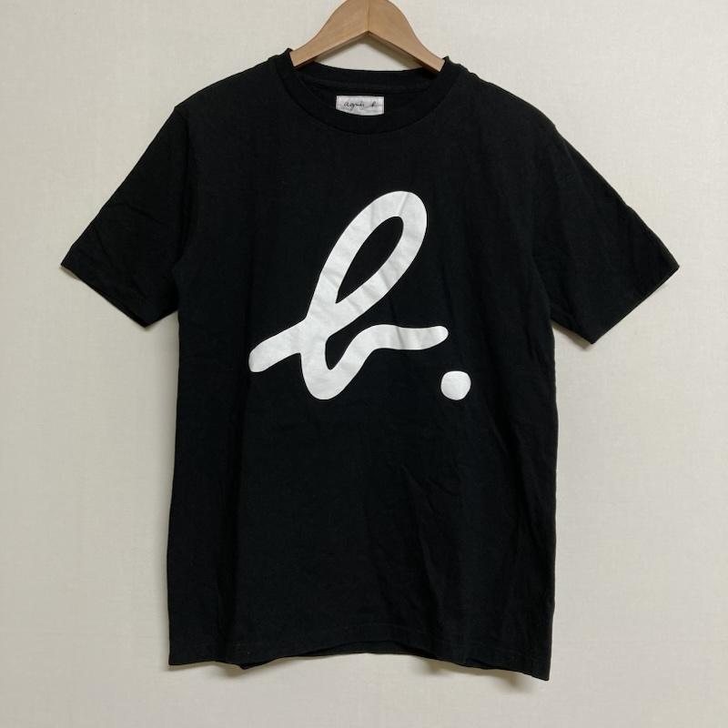 アニエス・ベー agnes b. Tシャツ 半袖 agnes b. pour × ADAME ET ROPE アニエスベー アダムエロぺ 半袖 ビッグb. ロゴプリント クルーネック Tシャツ M EY16SCV7 M ロゴ、文字 X プリント 黒 / ブラック / black レディース USED 古着 中古 50129077