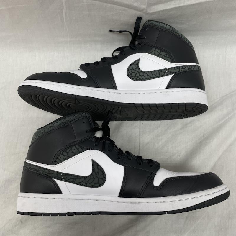 ナイキ NIKE スニーカー スニーカー FB9911-001 Air Jordan 1 Mid Panda Elephant Safari エアジョーダン1 ミッド パンダエレファント サファリ 30.0cm 黒 / ブラック / black X 白 / ホワイト / white メンズ USED 古着 中古 50129138