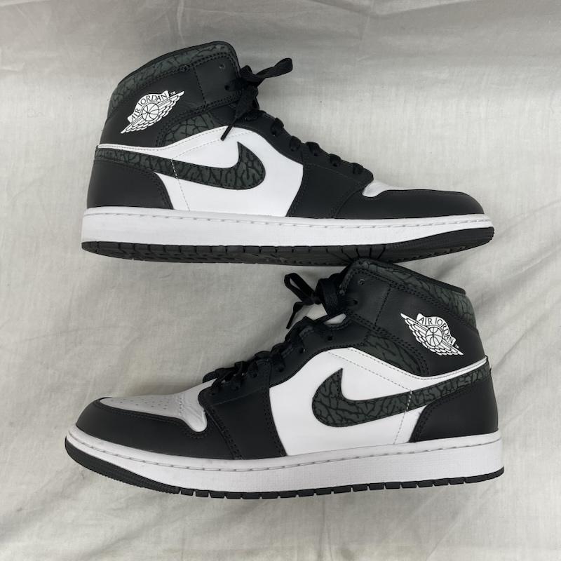ナイキ NIKE スニーカー スニーカー FB9911-001 Air Jordan 1 Mid Panda Elephant Safari エアジョーダン1 ミッド パンダエレファント サファリ 30.0cm 黒 / ブラック / black X 白 / ホワイト / white メンズ USED 古着 中古 50129138