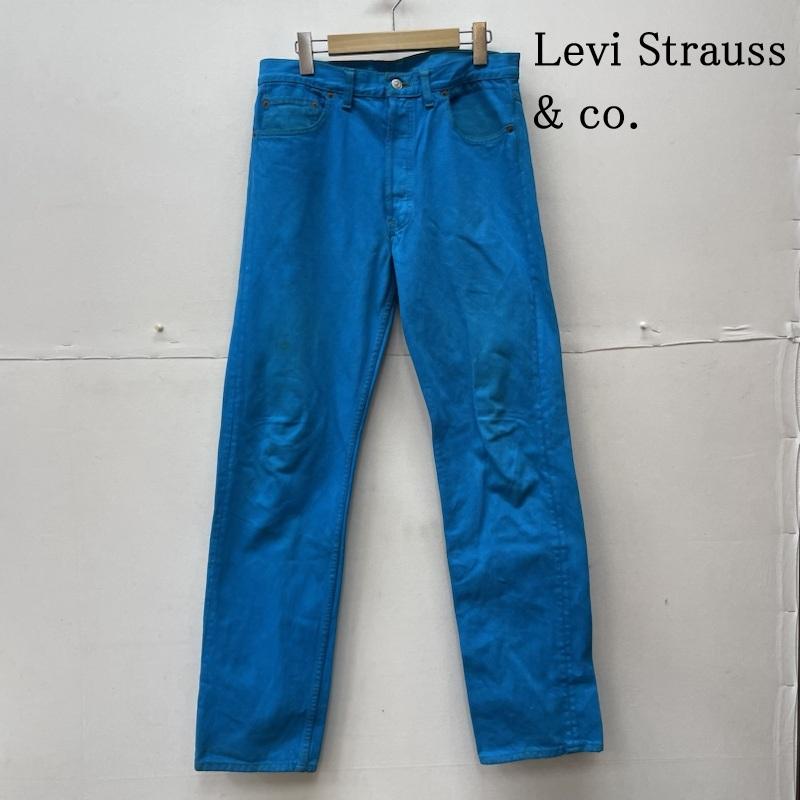 リーバイス Levi s パンツ デニム、ジーンズ USA製 90s ビンテージ 501 後染め デニムパンツ ジーパン ジーンズ インディゴ ターコイズ 34インチ ロゴ、文字 青 / ブルー / blue メンズ USED 古着 中古 50129152